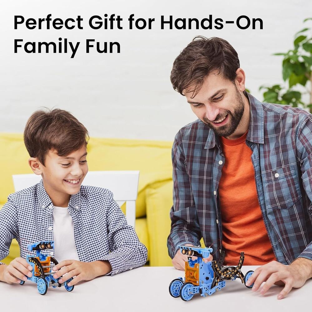 Solar Building Robot Kit STEM Gift for Boys Aged 8-13, DIY Science Blue - Picture 2 of 6